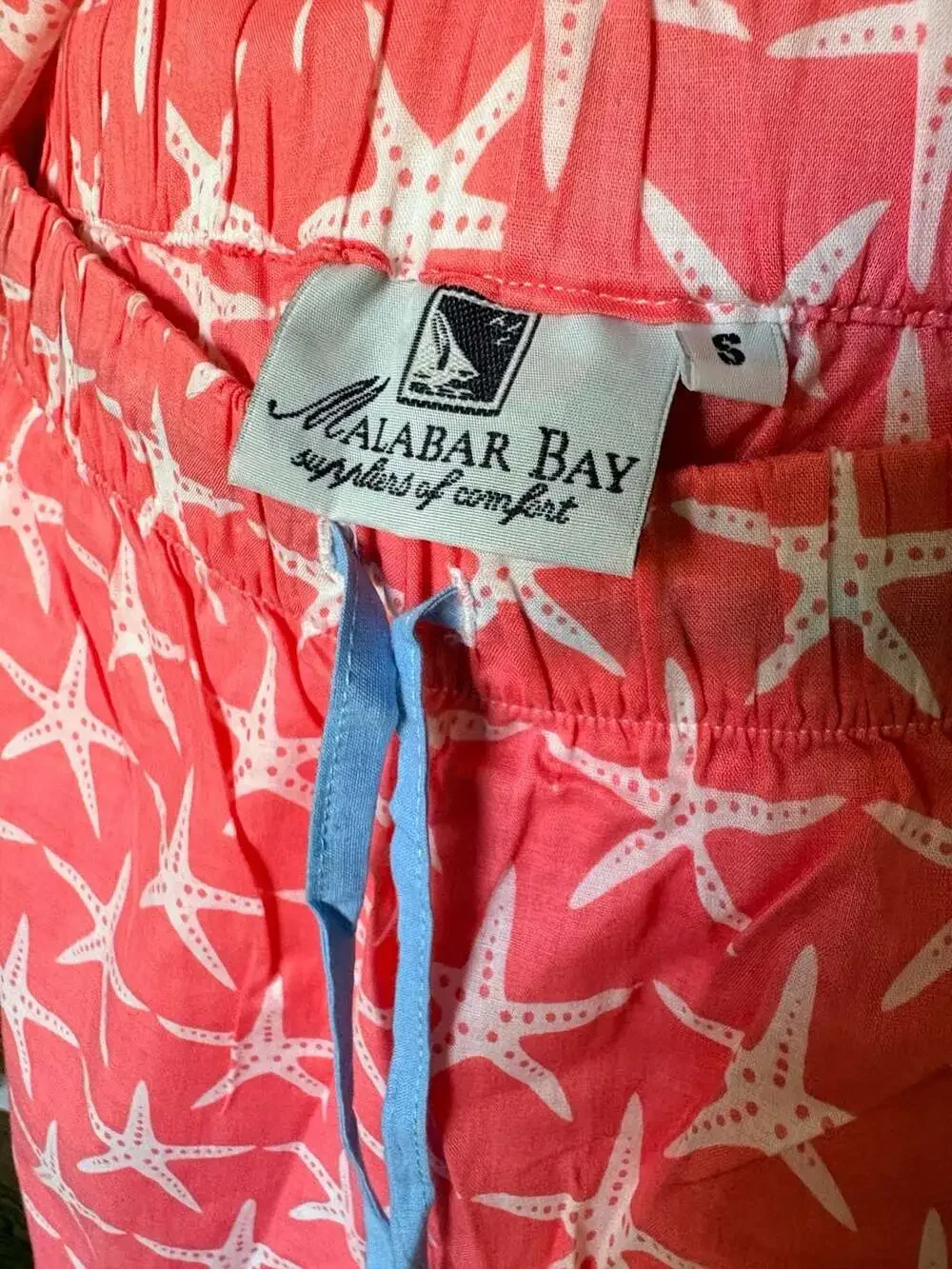 Malabar Bay Pink Starfish Print Cotton Pajama Set Ladies Size Small NWOT - Picture 7 of 12